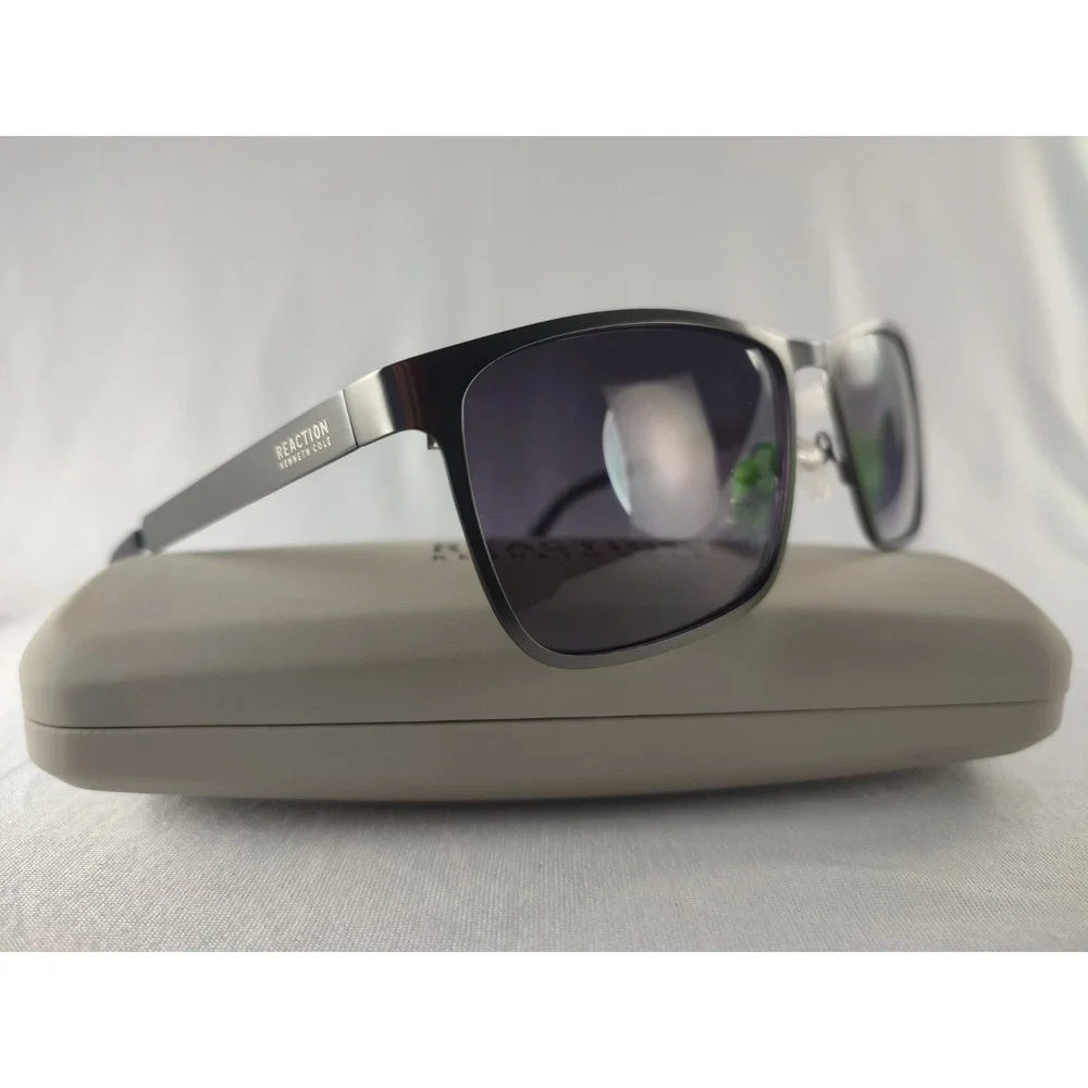 Kenneth Cole Reaction KC1329 09B Men's Sunglasses Gunmetal Rectangle 57mm NWT